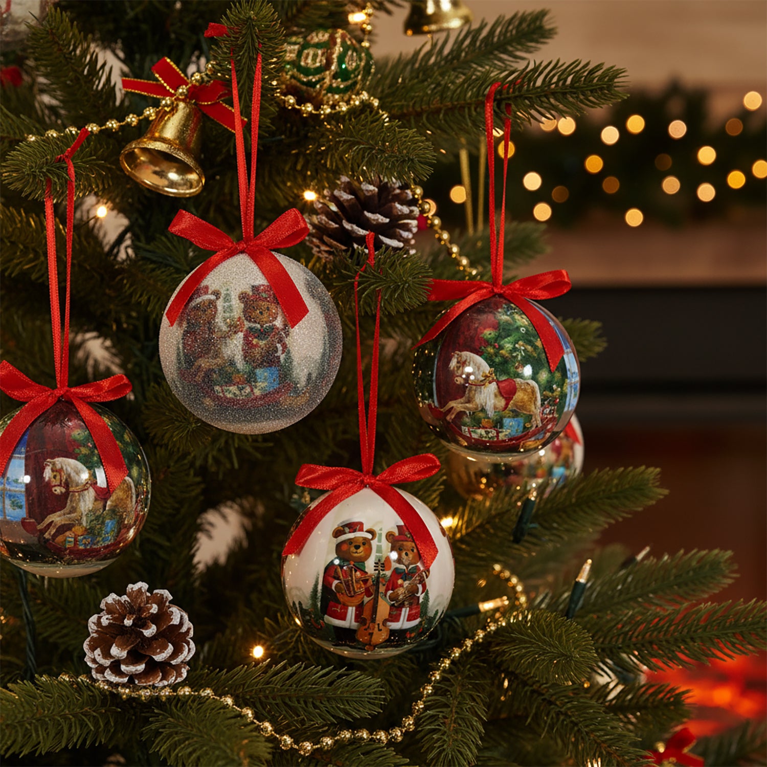 VESTIAMO CASA GRAN NATALE - Palle di Natale diametro 7,5 cm - set 14 pezzi